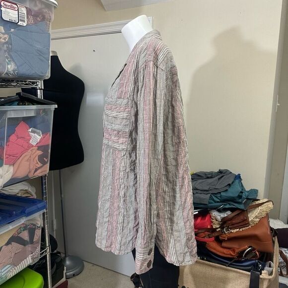 Eileen Fisher Metallic Gray 100% Silk Lightweight Blazer  & Dress Pants sz small - Picture 7 of 14